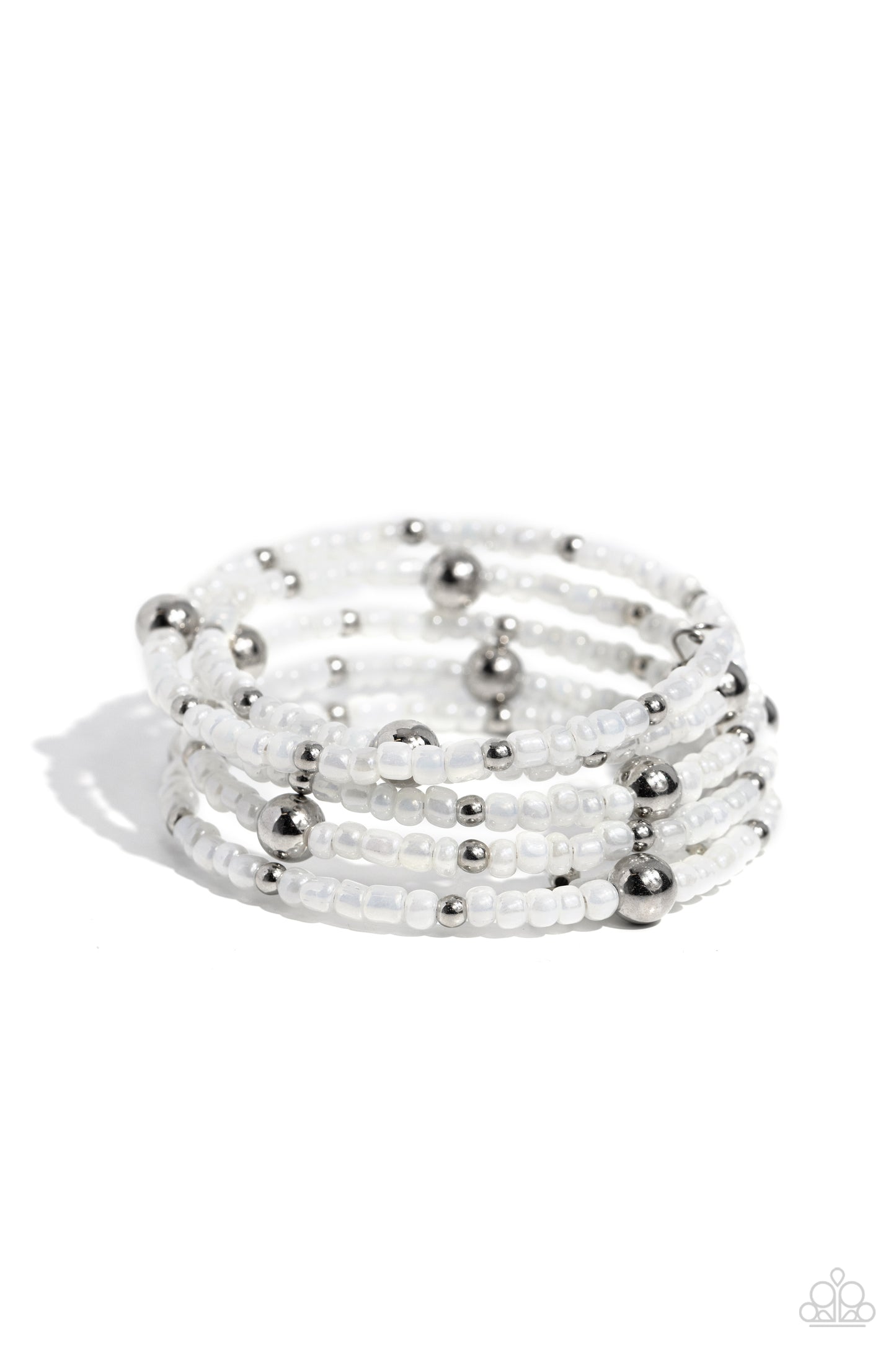 Paparazzi - Refined Retrograde - White Bracelets  #1216