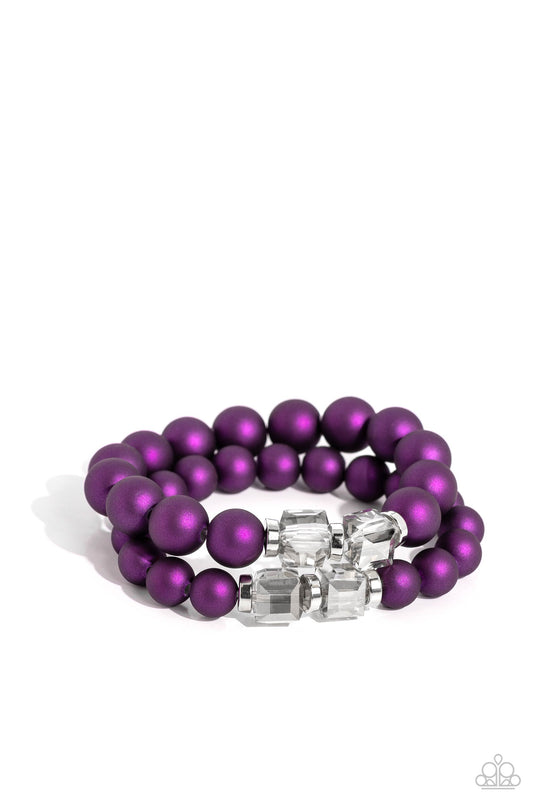 Paparazzi - Shopaholic Showdown - Purple Bracelets  #0549