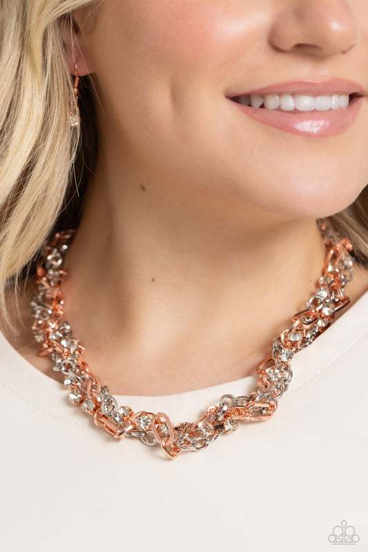 Paparazzi - Totally Two-Toned - Copper Necklaces  #2199