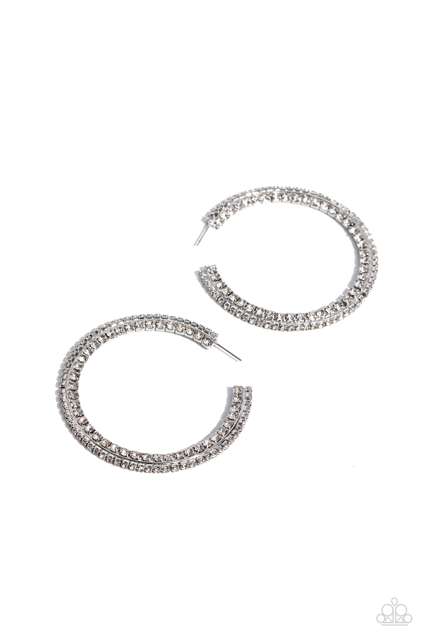 Paparazzi - Scintillating Sass - White Earrings  #0810