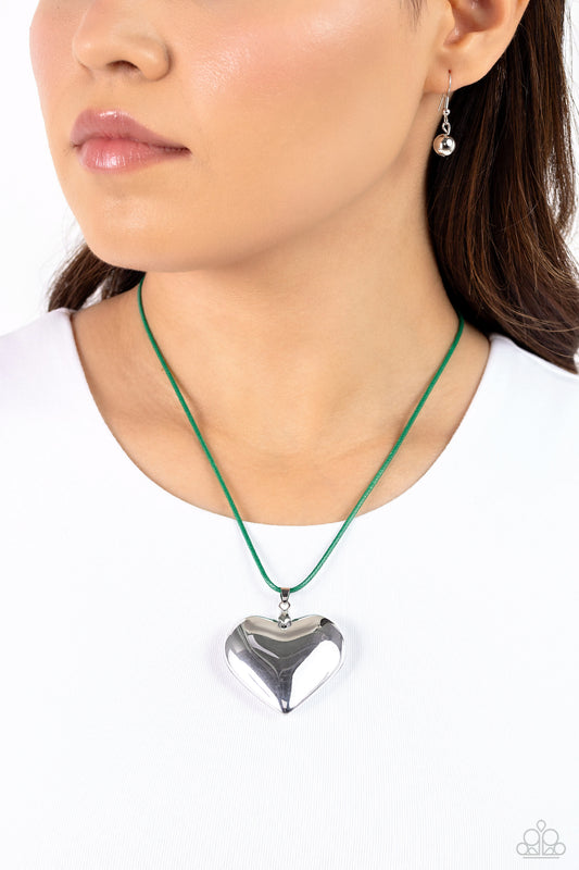 Paparazzi - Devoted Daze - Green Necklaces  #2311