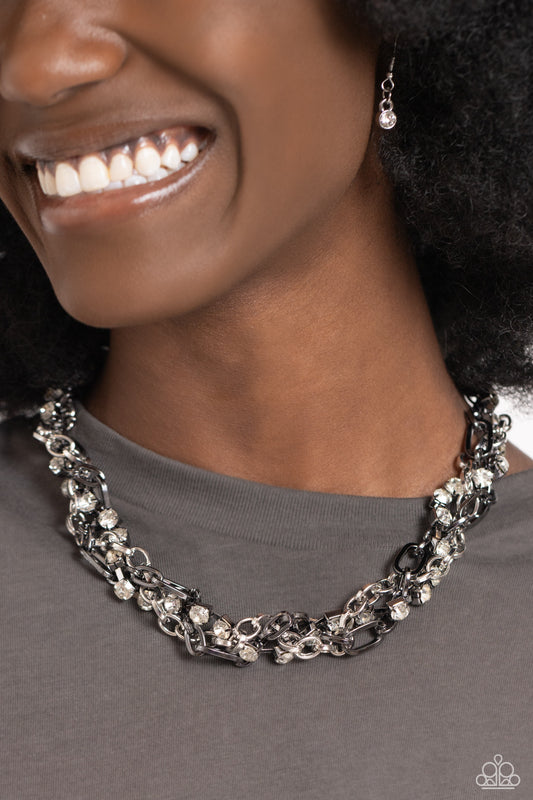 Paparazzi - Totally Two-Toned - Silver Necklaces  #2194