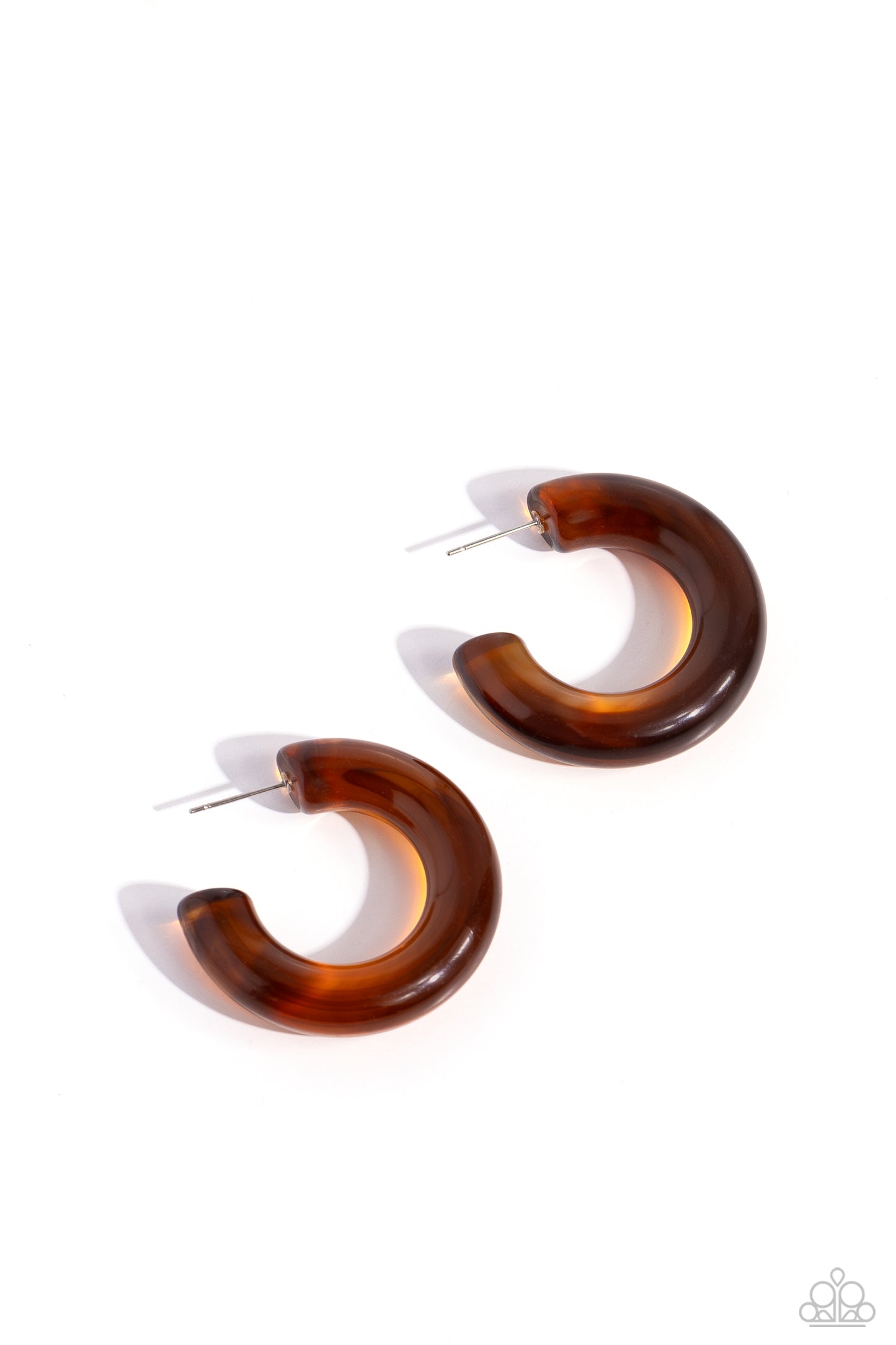 Paparazzi - Glassy GAZE - Brown Earrings #2236