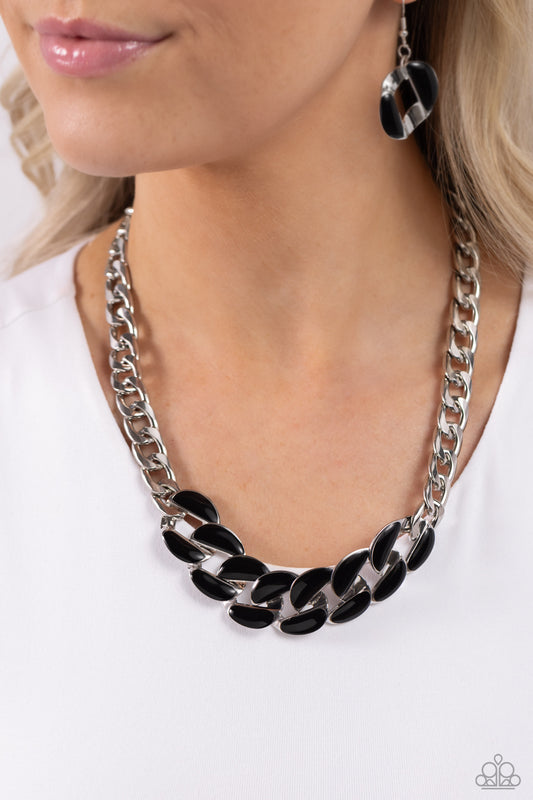 Paparazzi - CURB Craze - Black Necklaces  #2304