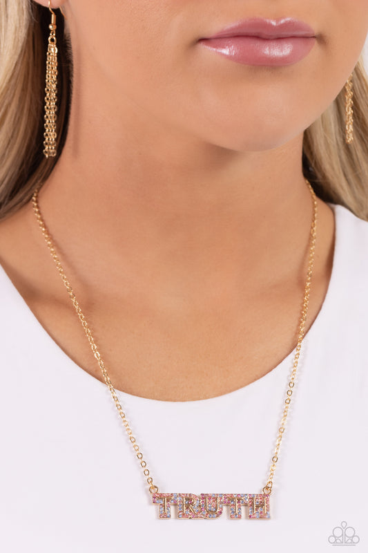 Paparazzi - Truth Trinket - Gold Necklaces #2320