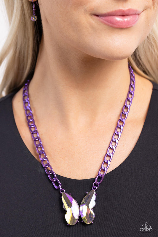 Paparazzi - Fascinating Flyer - Purple Necklaces  #1398