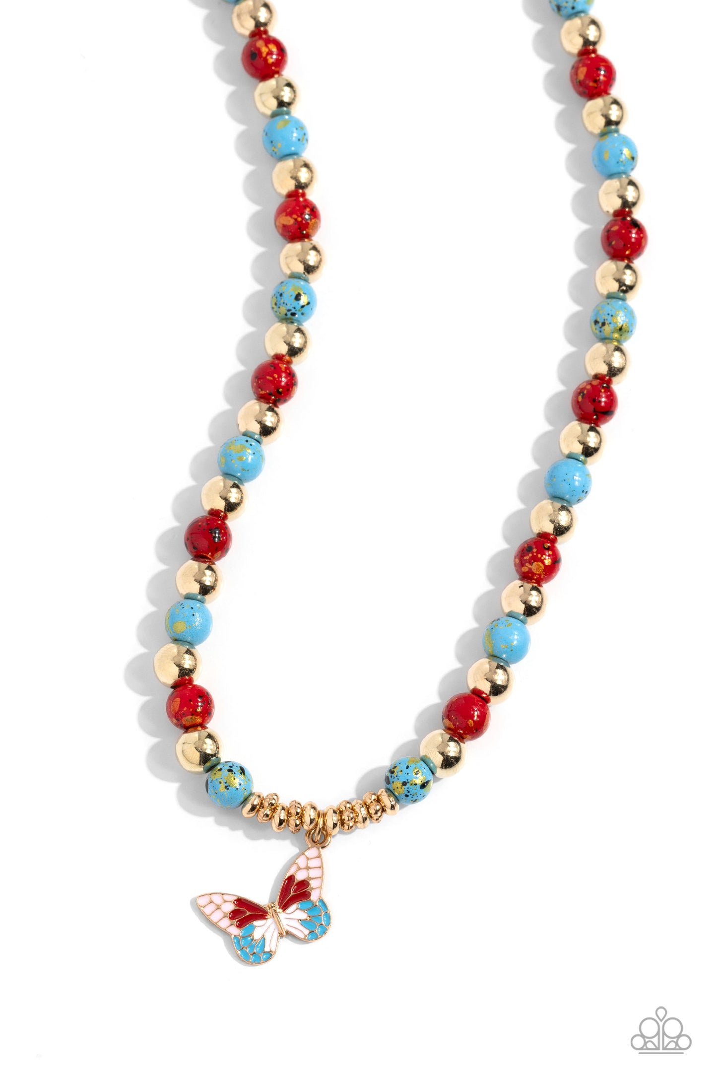 Paparazzi - Speckled Story - Red Necklace #2331