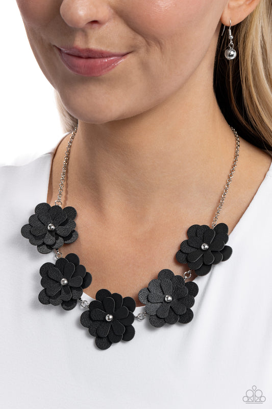 Paparazzi - Balance of FLOWER - Black Necklaces  #2334