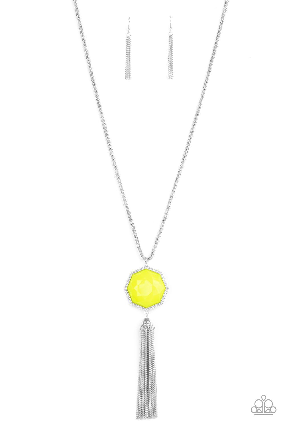 Paparazzi Accessories - Prismatically Polygon - Yellow Necklace #0202