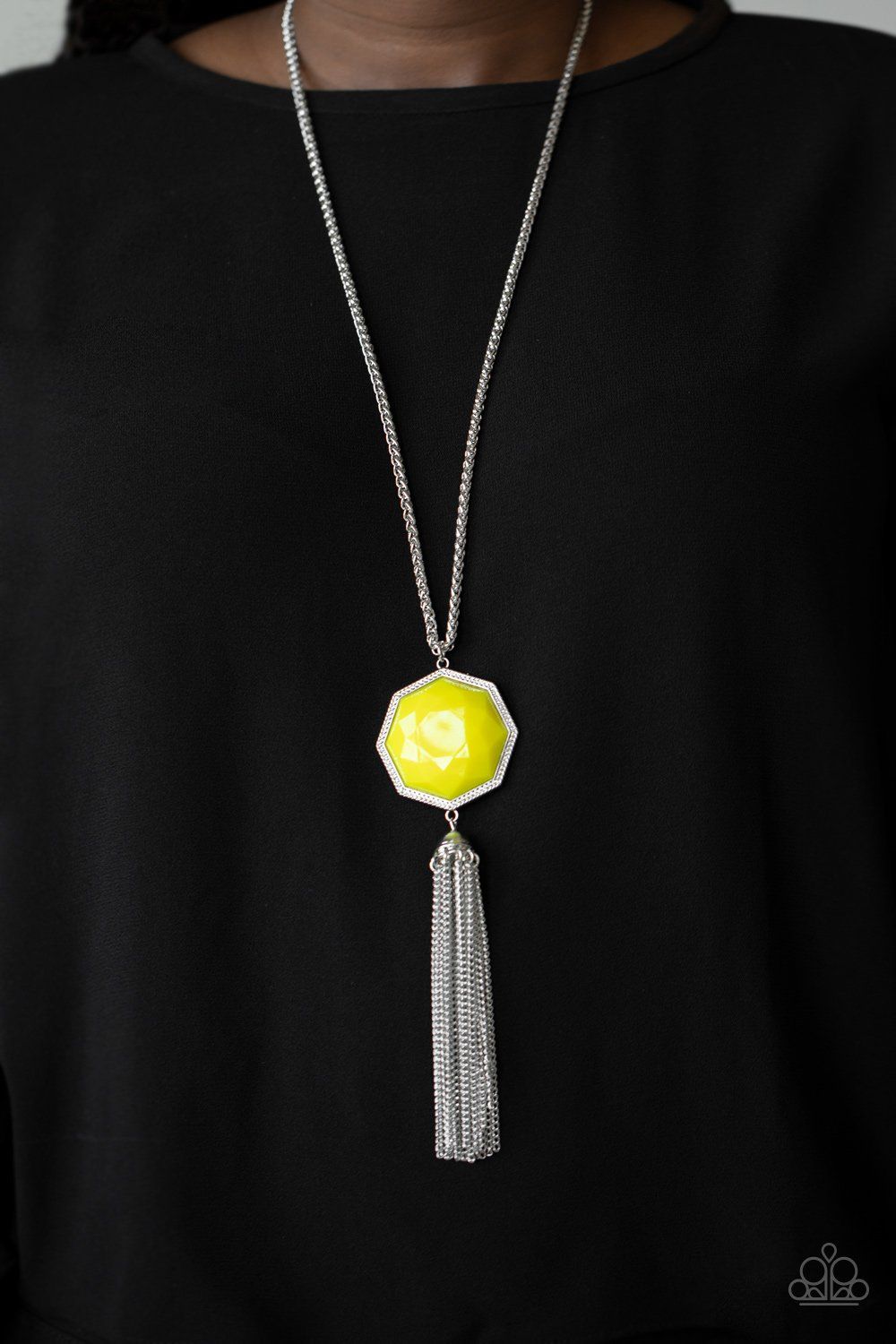 Paparazzi Accessories - Prismatically Polygon - Yellow Necklace #0202