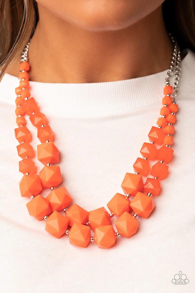 Paparazzi  Summer Excursion - Orange Necklace #1639