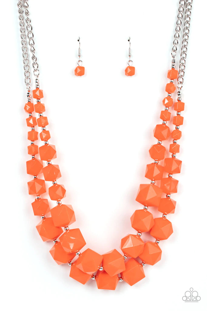 Paparazzi  Summer Excursion - Orange Necklace #1639